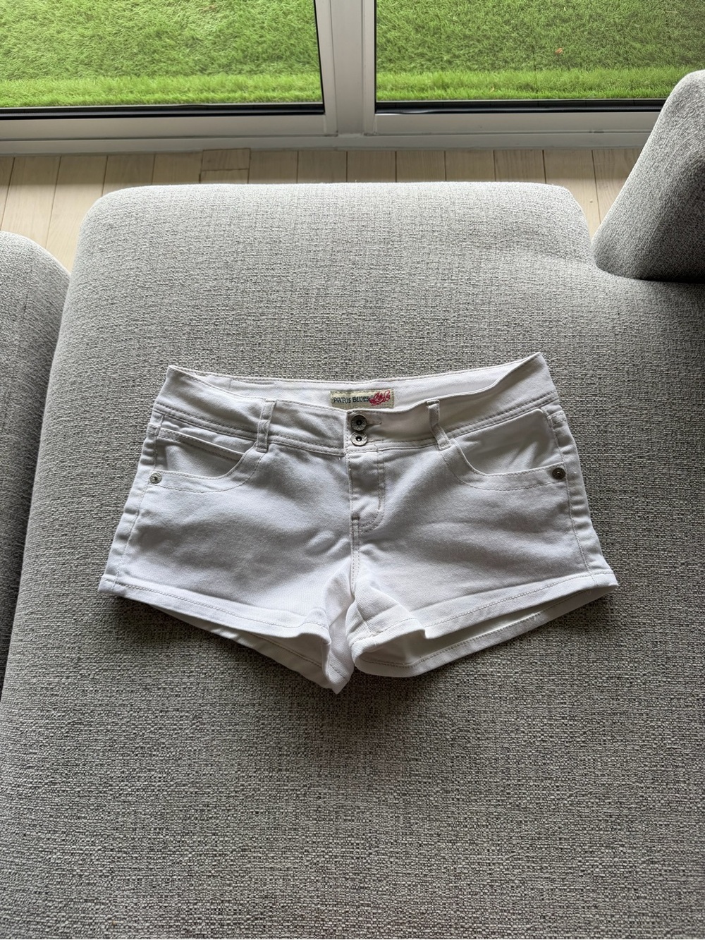 Paris Blues Bright White Denim Shorts